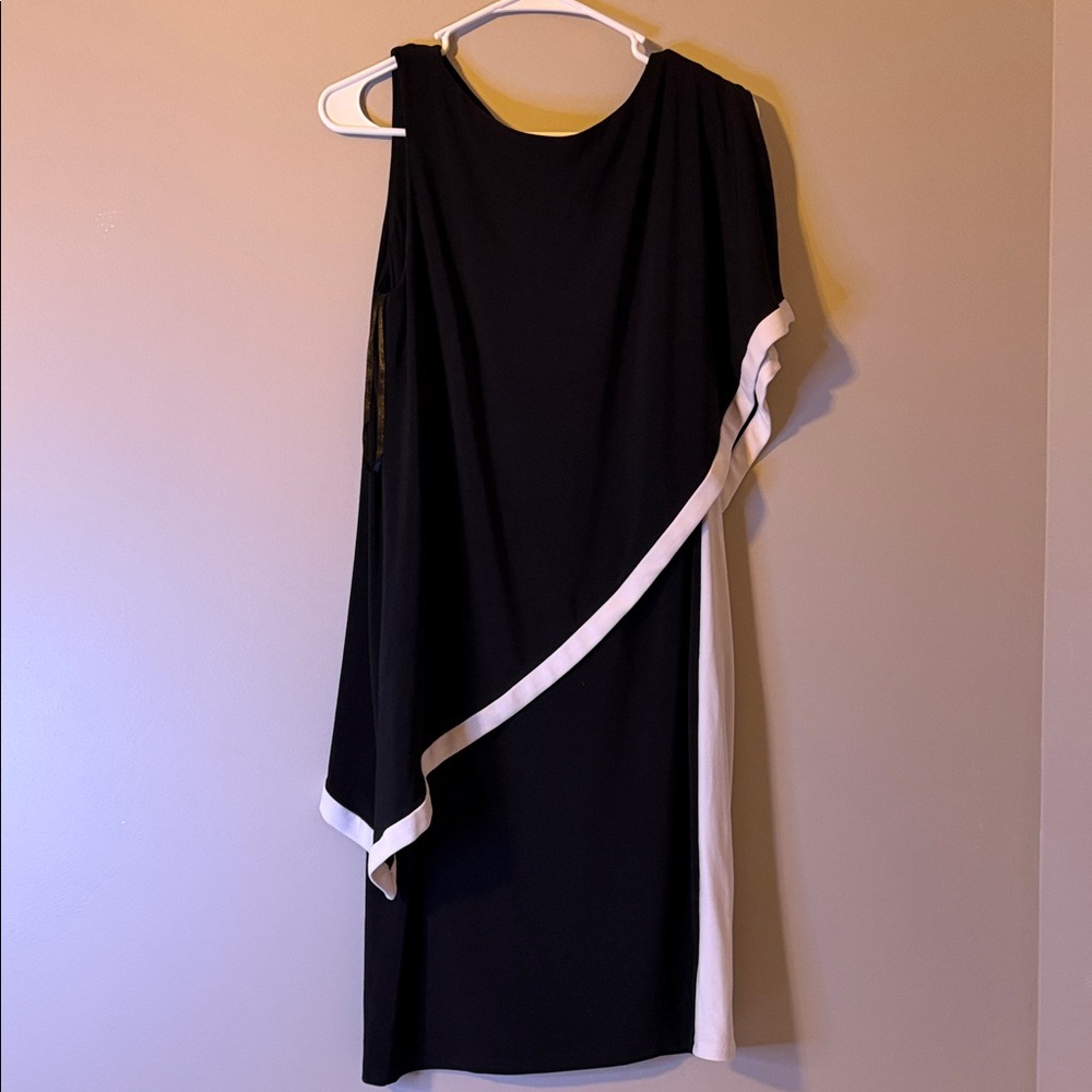 Lauren Ralph Lauren Black and White Asymmetrical Dress